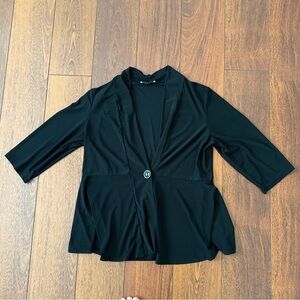 Y2K Black Women's Button Up Blouse Size L